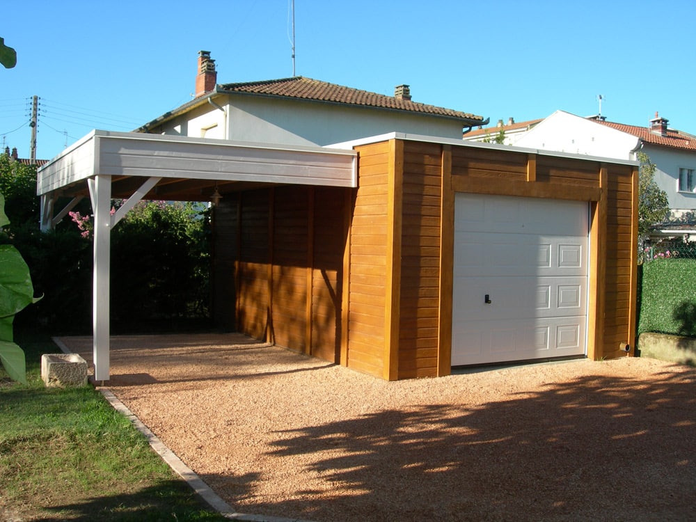 Garage béton préfabriqué aspect bois